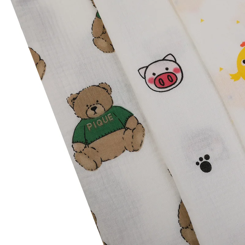 New Product Durable Washed 100% Cotton Baby Sleepwear Cartoon Printed Cotton Fabric