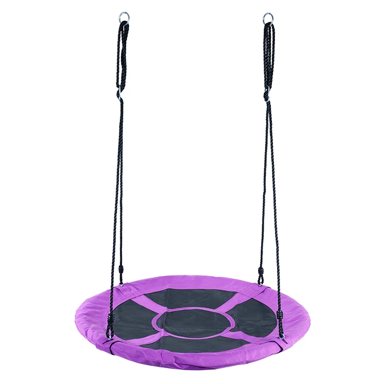 Kids Indoor Outdoor Round Nest Swing with Height Adjustable