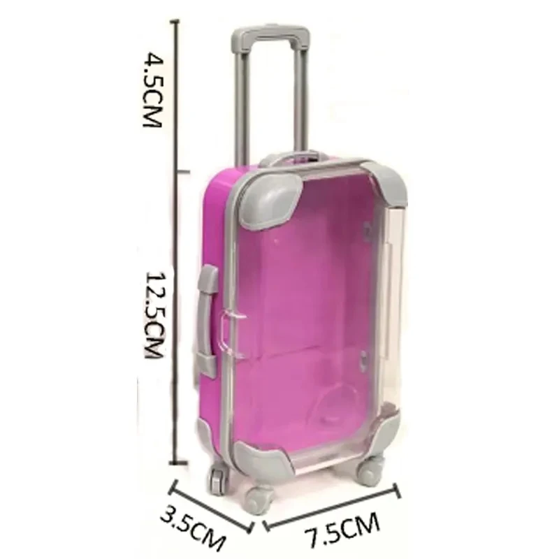 Popular Mini Suitcase Packaging Box Real Mink Eyelash Box Packaging Lash Candy Plastic Packaging 3 in 1 Mini Suitcase Gift Box