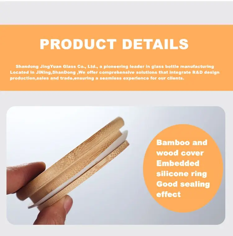 Wholesale High Borosilicate Glass Storage Jars  Bamboo Lid Storage Jars   500ml Round Storage Jar
