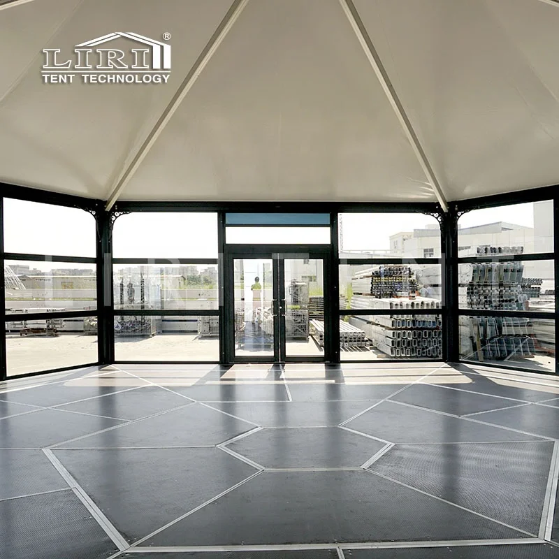 Factory Direct Sell Modular Square Hexagon Activation Spaces Tent with Glass Walls