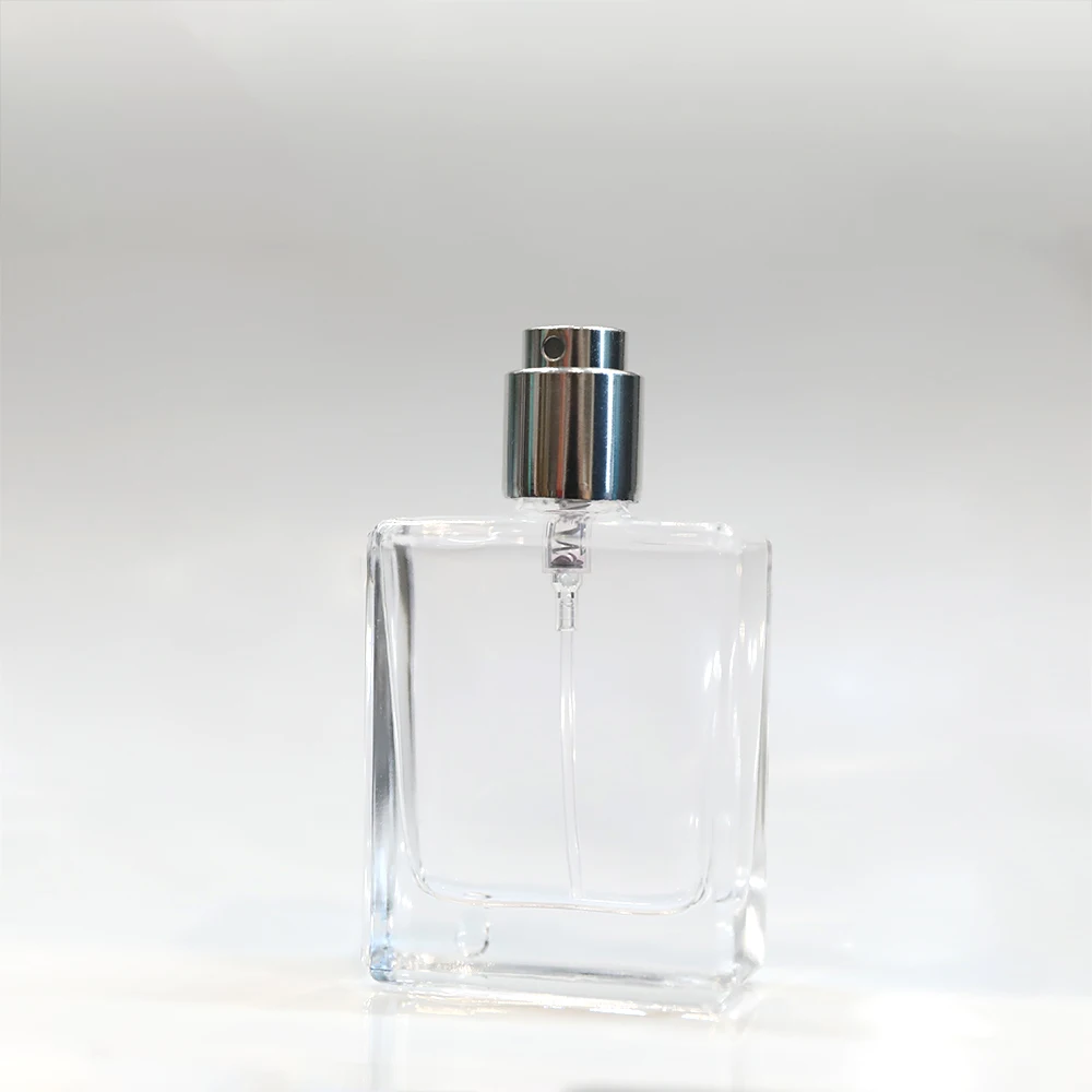 Luxury Empty Square Flat 30ml 50ml 100ml Glass Spray Perfume Bottle