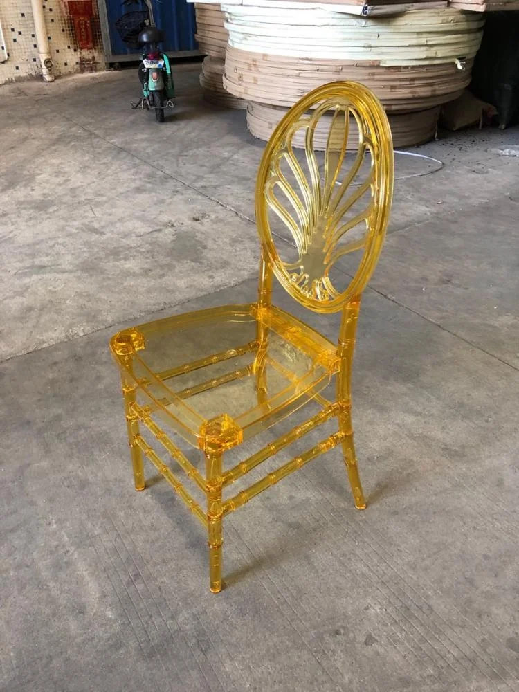 Factory supply Garden event Amber acrylic wedding chairs for sale