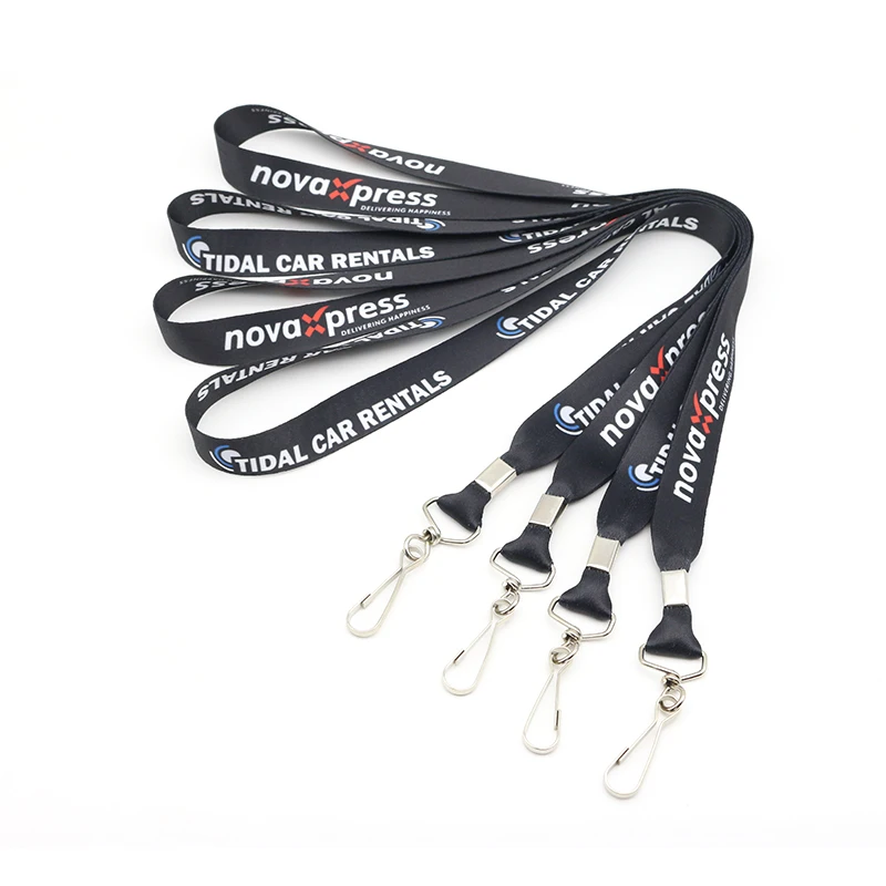 Custom Metal Rotating Card Holder ID Conference Breastpiece Sublimated Polyester Lanyard