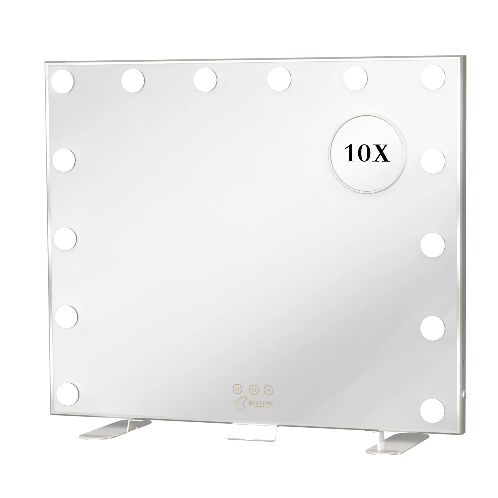 Bestope Sturdy Metal Frame Design Detachable Base Hollywood Makeup Vanity Mirror With Light Bulbs Illuminate For Bedroom