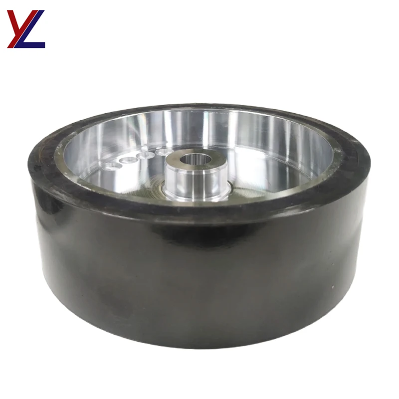 Rubber coated wheel  hole caster iron core bearing wheel wear-resistant machinery