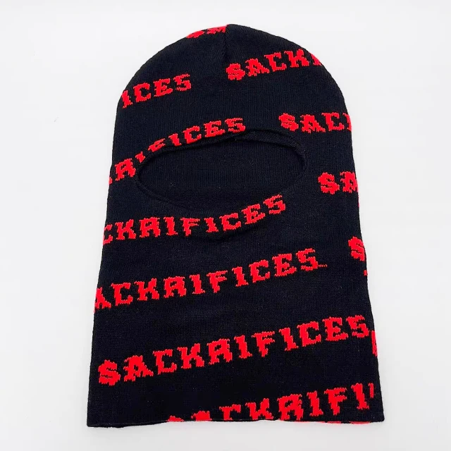 High quality Manufacturer Custom jacquard embroidered Ski Mask acrylic beanie winter hat Full Face Skimask knitted Balaclava