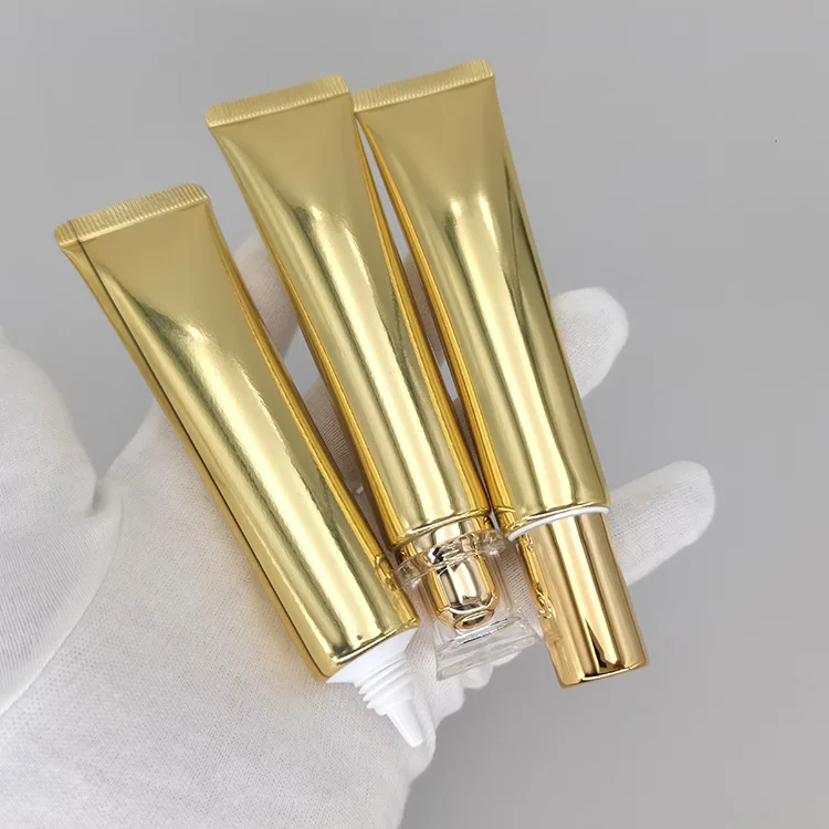 30ml Luxury Gold Aluminum Plastic Tubes With Acrylic Screw Cap For Skin Care Face Eye Cream Shampoo Cleanser Mask Cosmetics