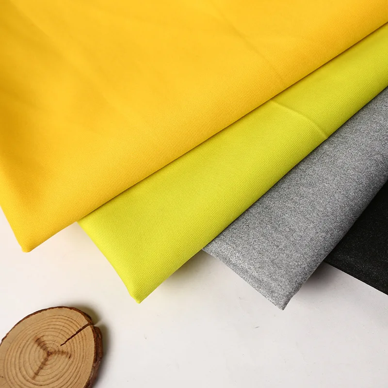 280g South Korean silk health cloth high F polyester ammonia elastic air layer fabric double-sided knitted school sweater fabric