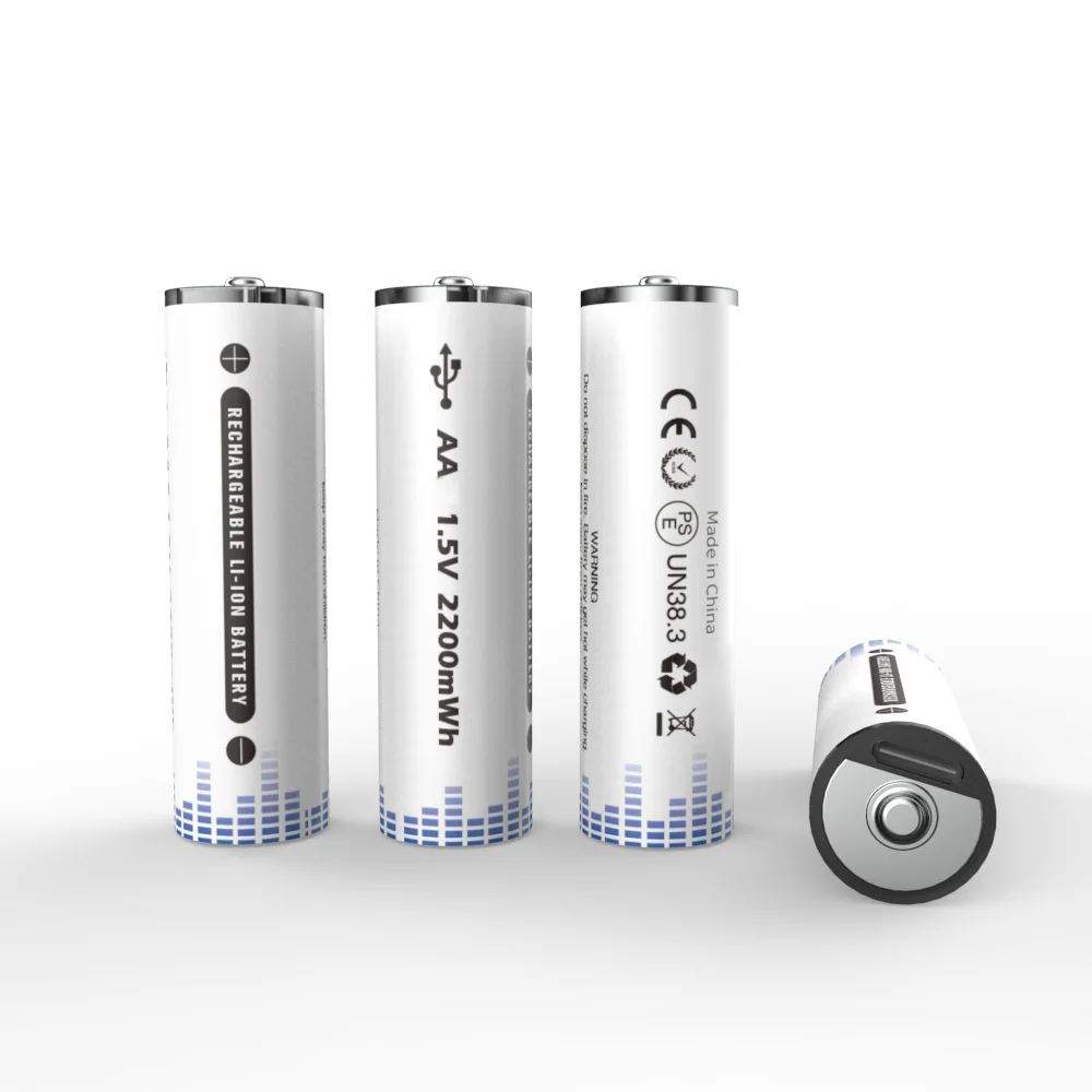 New Function 1.5V 2200mWh Micro USB Charging AA Size Rechargeable Lithium Li Ion Battery