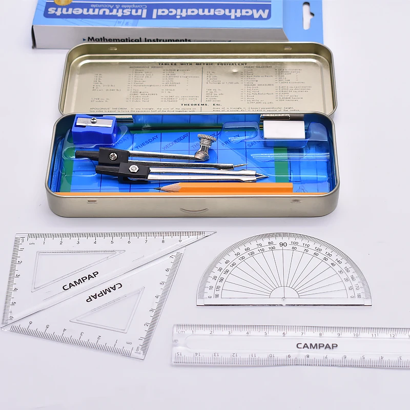 china made 13pcs geometry box stationary set school supply back to cshool