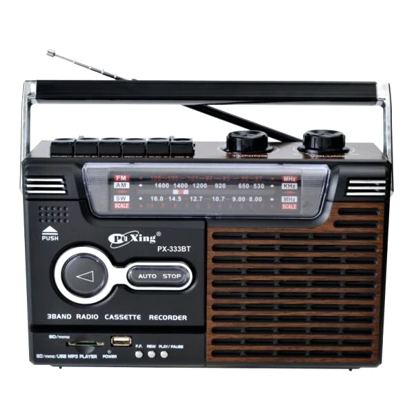 2024 portable multiband radio dc 6v radio fm am sw 3 band cassette player radio PX-333BT
