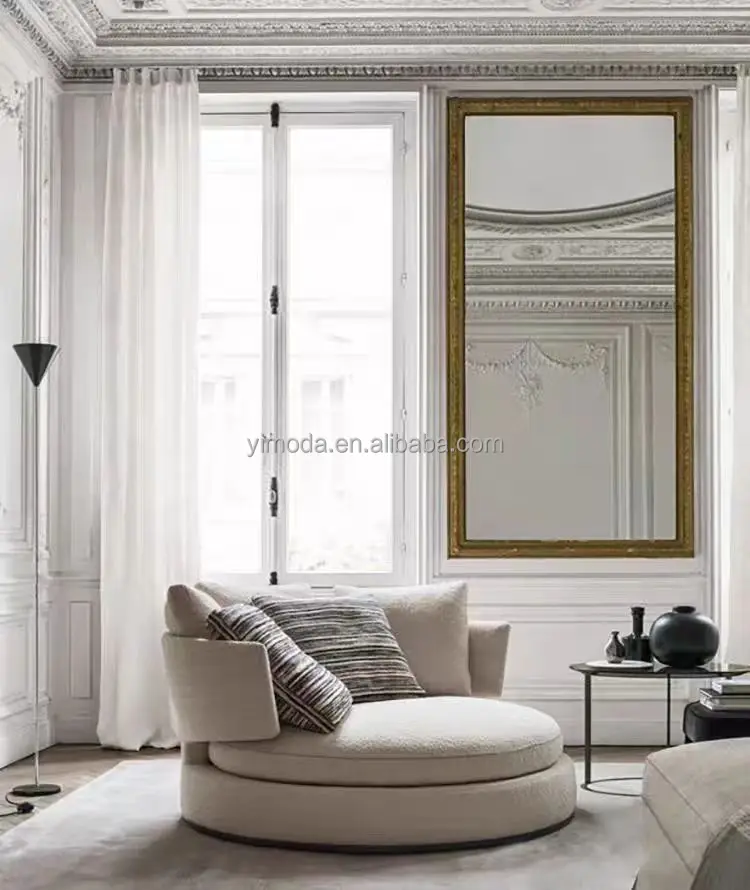 Modern Minimalist Beige Round Circle Designer Couches Luxury Sofa Set Design Lounge Round chaise sofa