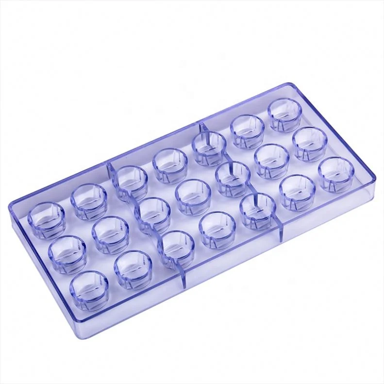 Cylinder Shape 21 Cavity Fondant Cake Candy Moulds 3D Clear Plastic Chocolate Mold For Baking Tools
