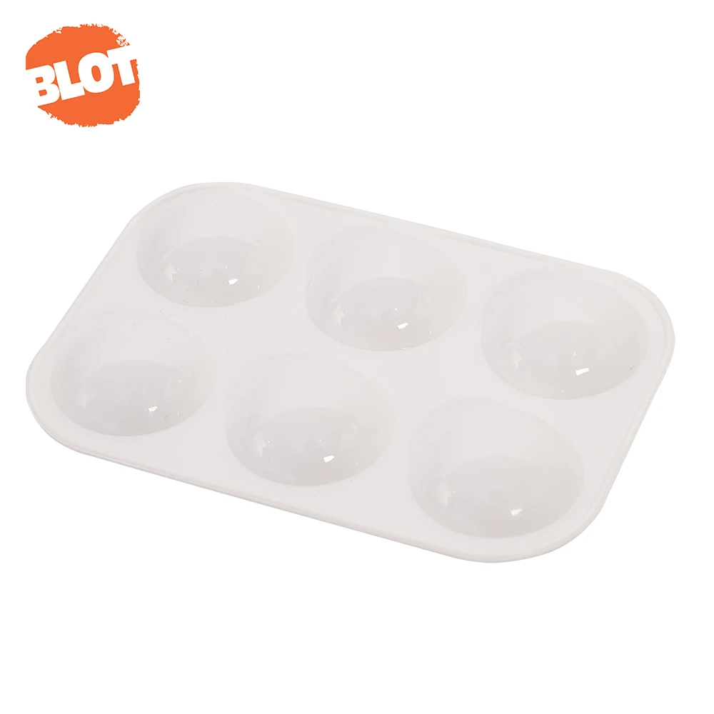BLOT TS-009 6 Well White Rectangular Plastic Paint Palettes Watercolor Painting Tray