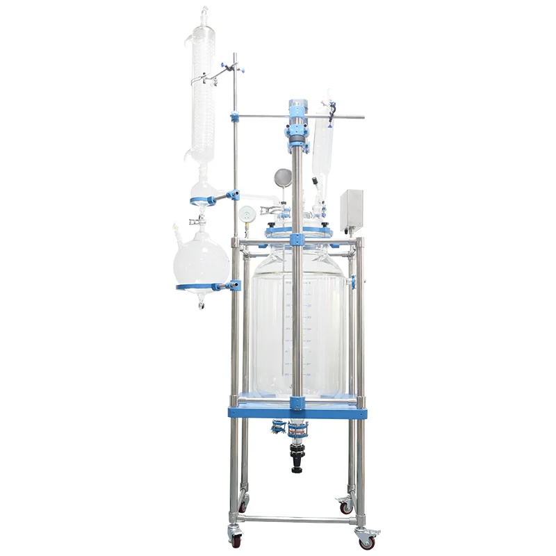 Valuen 100L Double Layer Jacketed Glass Reactor Laboratory Reactor Vessel double layer glass reaction kettle