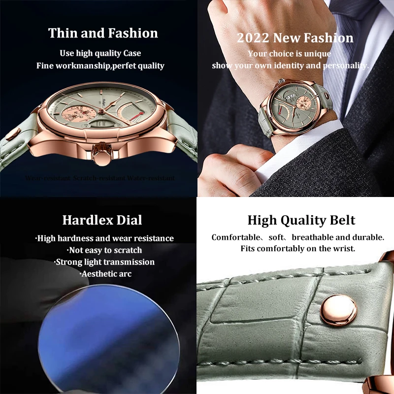 Poedagar 802 Cheap Hot Selling Fashion Men Watch Custom Logo Small OEM Waterproof Date Leather Wristwatch