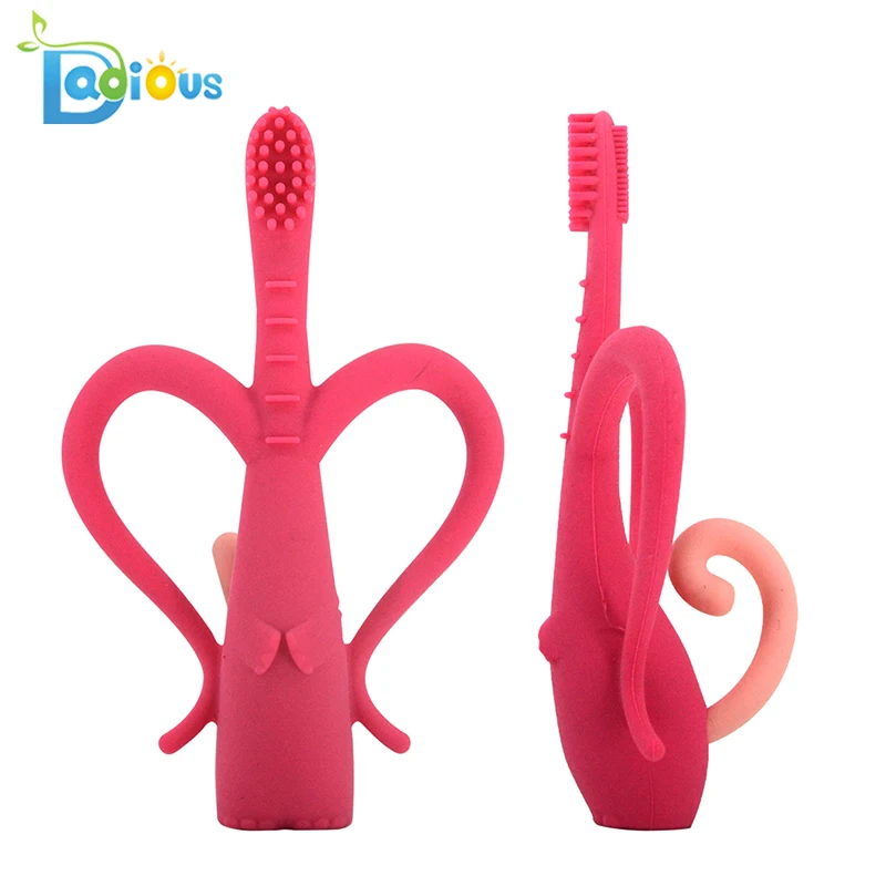 Best Selling Products BPA Free Toothbrush with Silicone Bristle Soft Baby Training Toothbrush