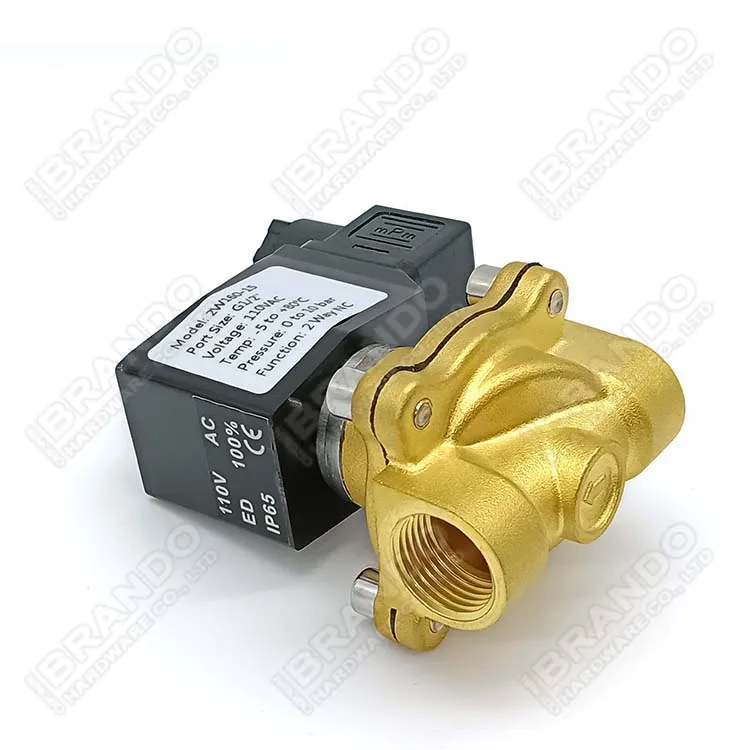 2W160-15 1/2 '2-Way NC водяной латунный электромагнитный клапан FKM диафрагма 12V 24V 110V 220V DC AC