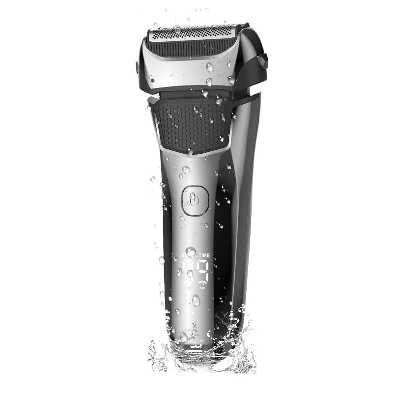 LED Men Shaver Reciprocating double blades man razor wet and dry sideburn pop up trimmer USB charging beard shaving cutter