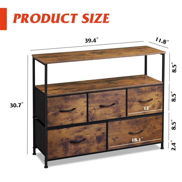 Living Room Bedroom Entryway Wooden Metal Non-woven Drawer Cabinet Media Console Television Table Dresser TV Schrank Stand