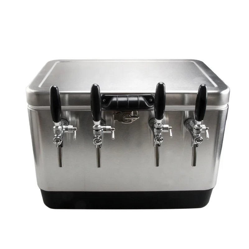 Hot selling draft beer  304 stainless steel 50L four taps beer coil jockey cooler box, cold box, cooler beer dispenser