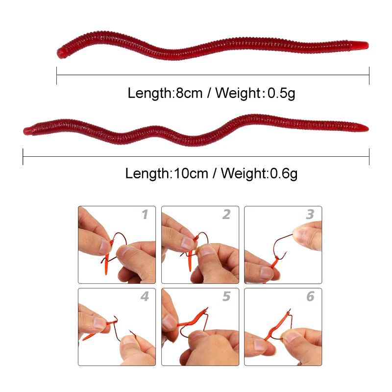 Wholesale 1000 Piece/Bag High Quality Bionic Floating Fake Earthworm Artificial Soft Lure Worm, Plastic Fishing Soft Worm Lure