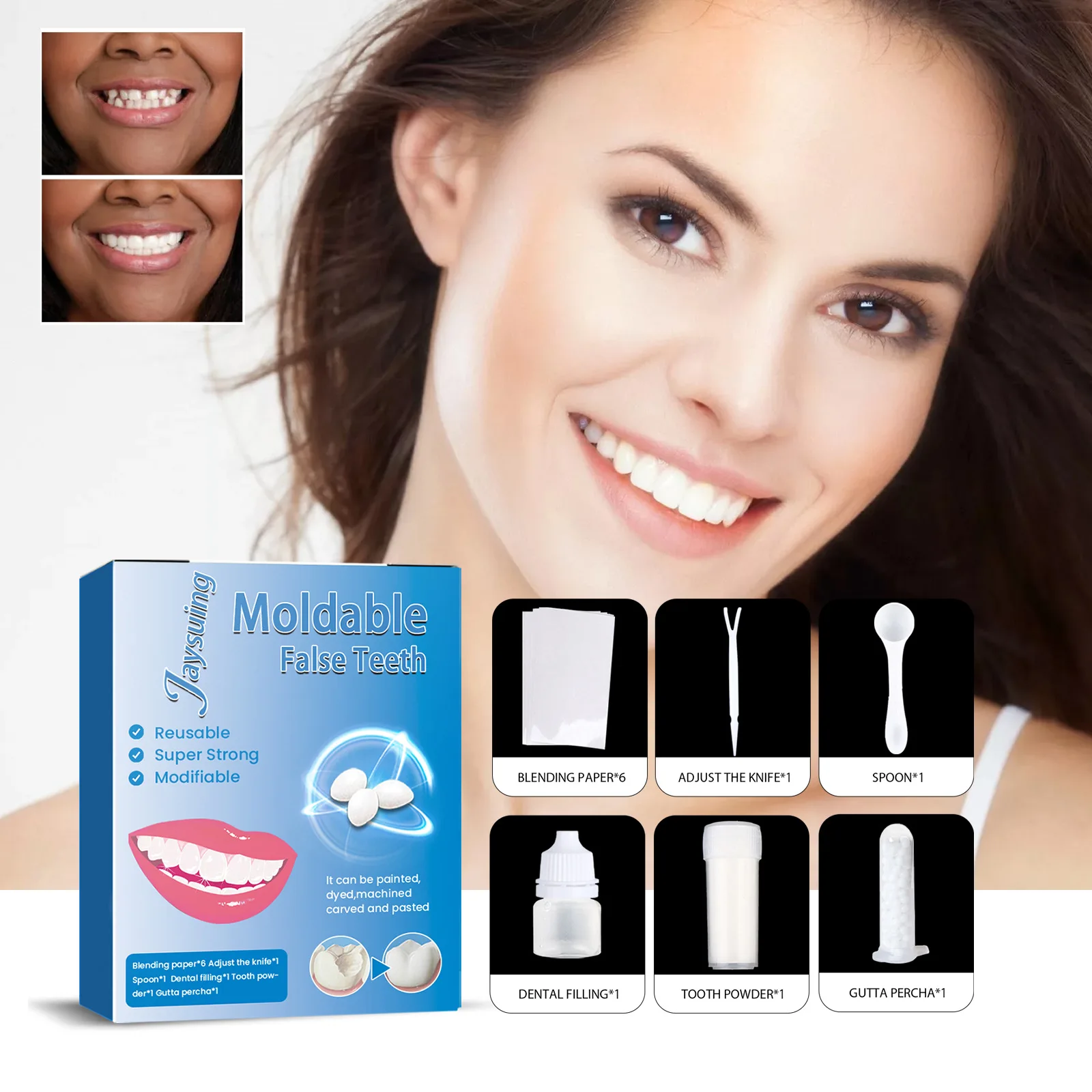 Teeth Whitening Temporary Filling Teeth Repair Broken Tooth Gaps Repair Glue Teeth resin repair filling material