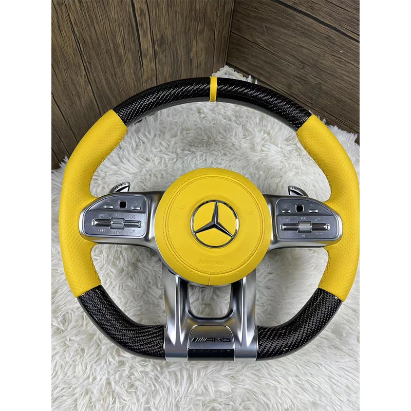 Кожаное рулевое колесо под заказ для Mercedes-Benz AMG c63 S300 S320 S500 G500 G55 G350 W222 W221 W205 W204 E200 e63