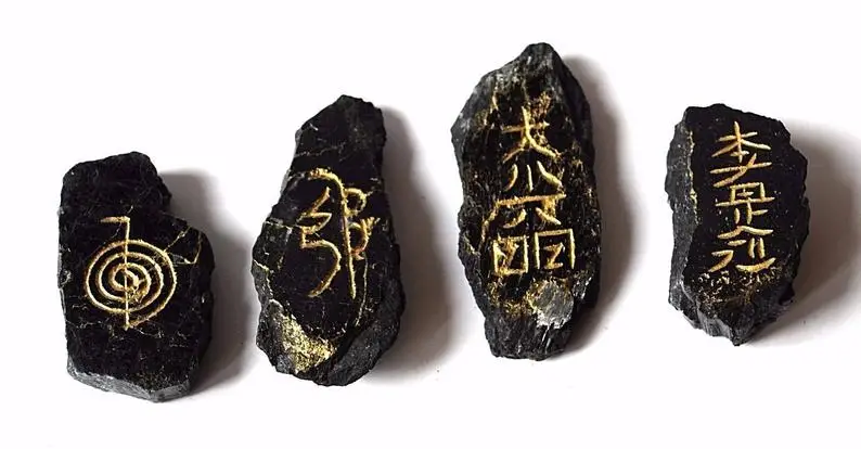 
Raw Black Tourmaline Crystal Raw Natural Stones Engraved Natural Chunks (large) - Stone of Protection 