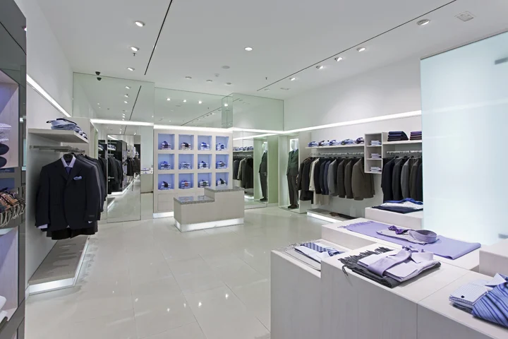 MDF Wooden Display Rack cloth display cabinet stand showcase Modern Tailor Shop ODM