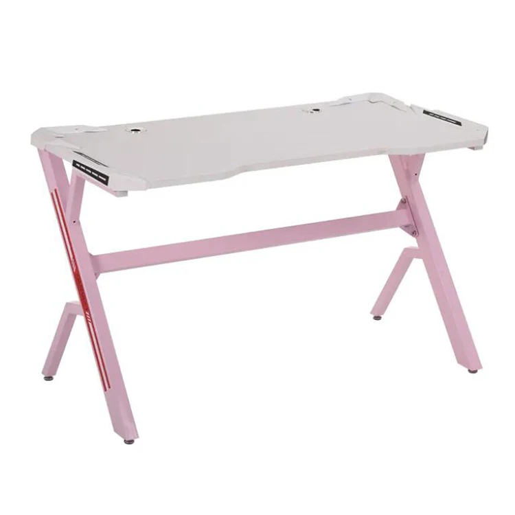 Индивидуальные розовые игровые настольные стулья светодиодные RGB огни ноутбук компьютерный стол с подстаканником для девочек и мальчиков