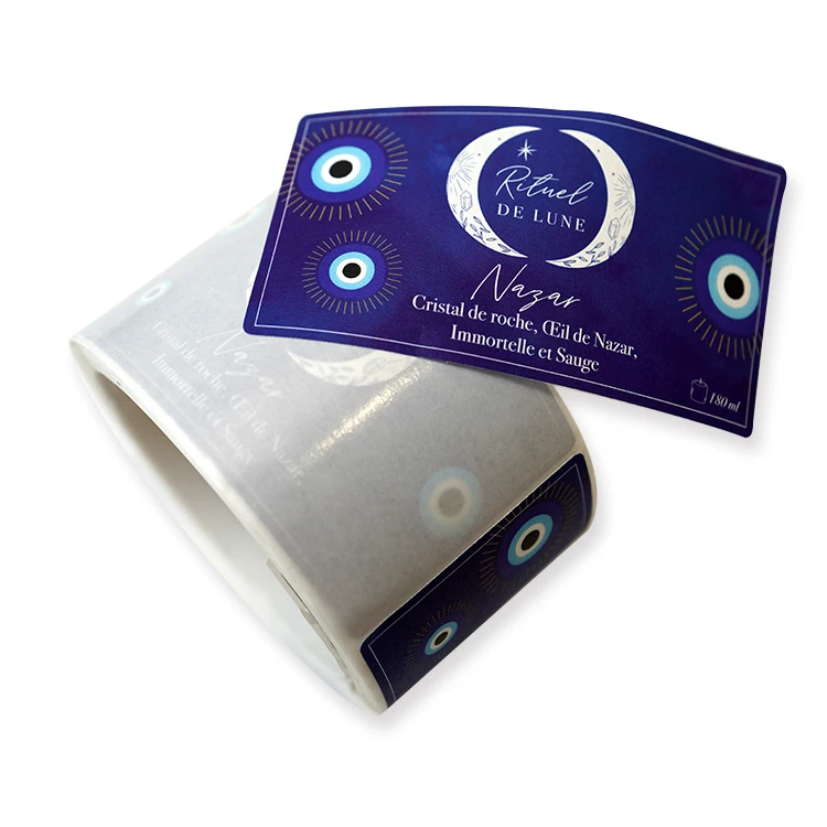 luxury customized logo small candle sticker company self adhesive candle packaging roll to roll label maker