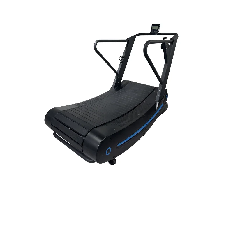 Home Gym Commercial Non-Powered Treadmill Strength Training 150kg Max User Weight Wireless Heart Rate Test LED Screen Wood