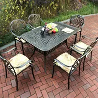 cast aluminum table and chairs  Outdoor Furniture Patio Garden Set