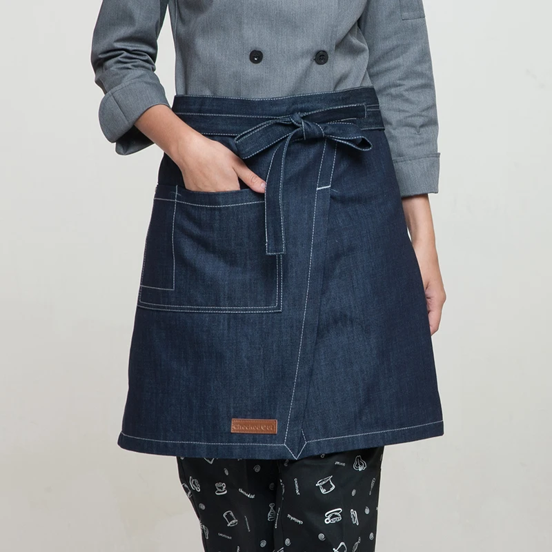 CHECKEDOUT RTS aprons kitchen chef barista custom logo mens bbq bar denim apron