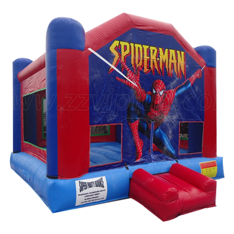China New Arrival Outdoor commercial jumping trampoline bed inflatable spiderman bounce house castle