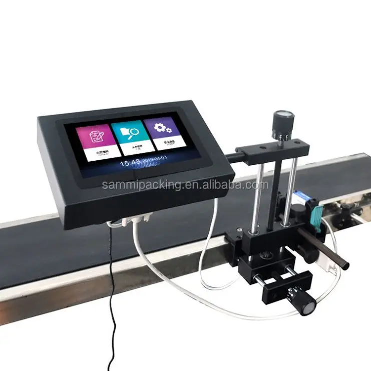 Automatic QR code photo date printing machine coder machine with conveyor with bracket MAX 25.4MM