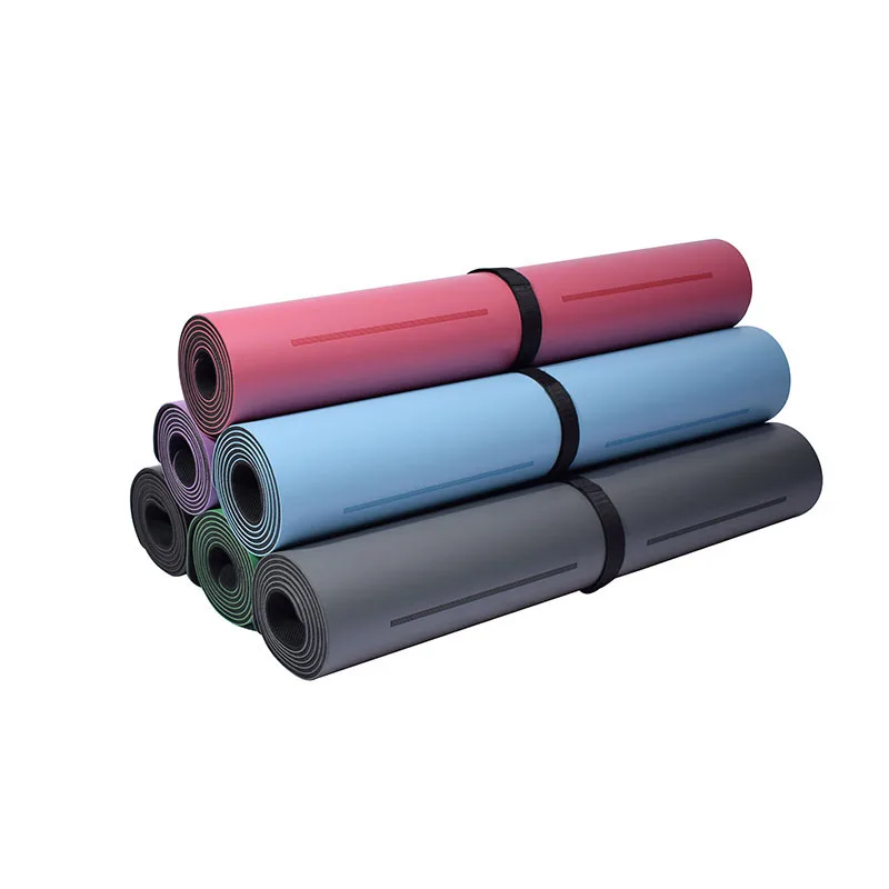 Custom made anti slip PU leather top nature fiber rubber sublimation Yoga mat