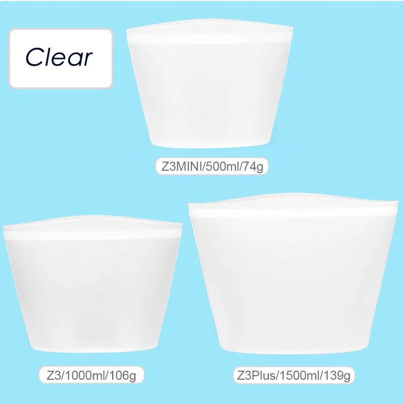 HYRI 2024 Popular Silicone Food Storage Container Bag FDA Microwave Oven Liquid Kids Resealable Kitchen Lunchbox