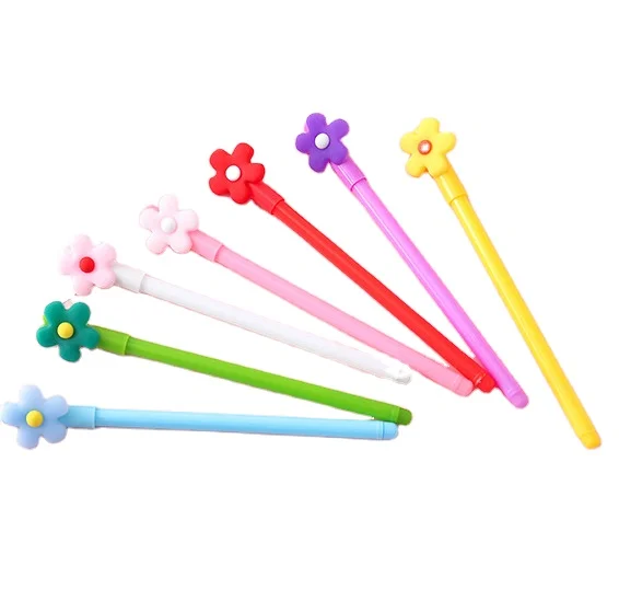 Hot creative cute little flowers candy color neutral pen cartoon student writing instrument office signature pen wholesale