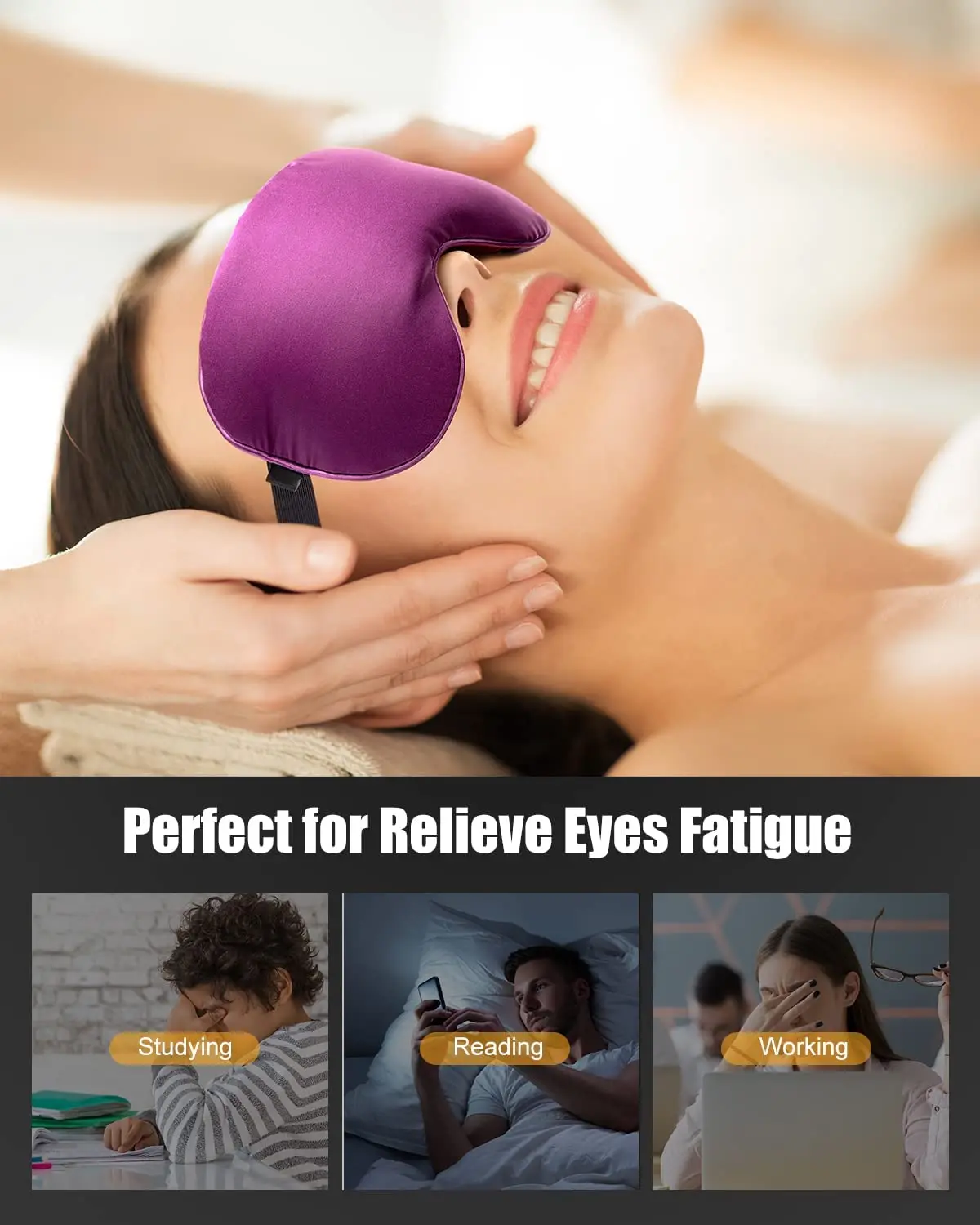 Reusable Weighted Organic Linseed Lavender Eye Pillow for Meditation and Stress Relief