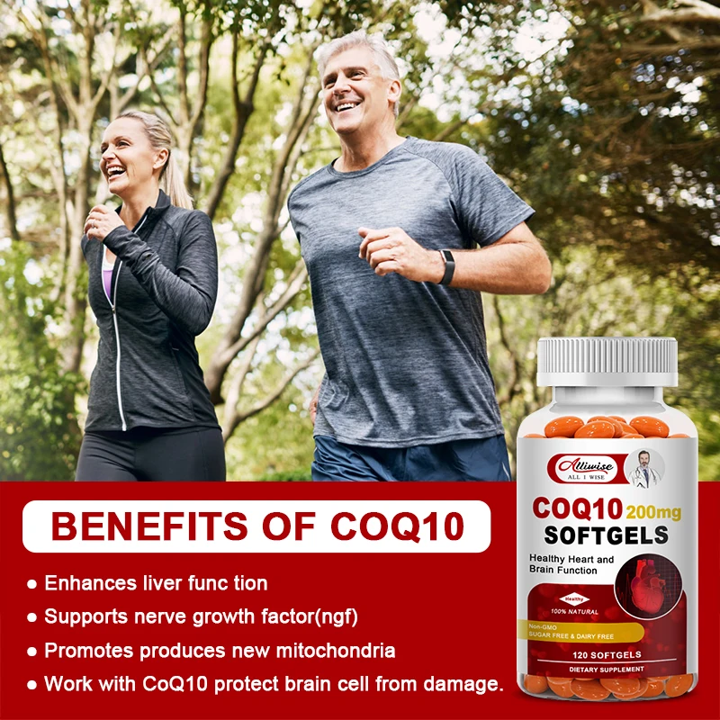 OEM 60pcs Herbal Supplement Soybean Oil Extract COQ10 Softgel Capsule for Healthy Heart and Brain function