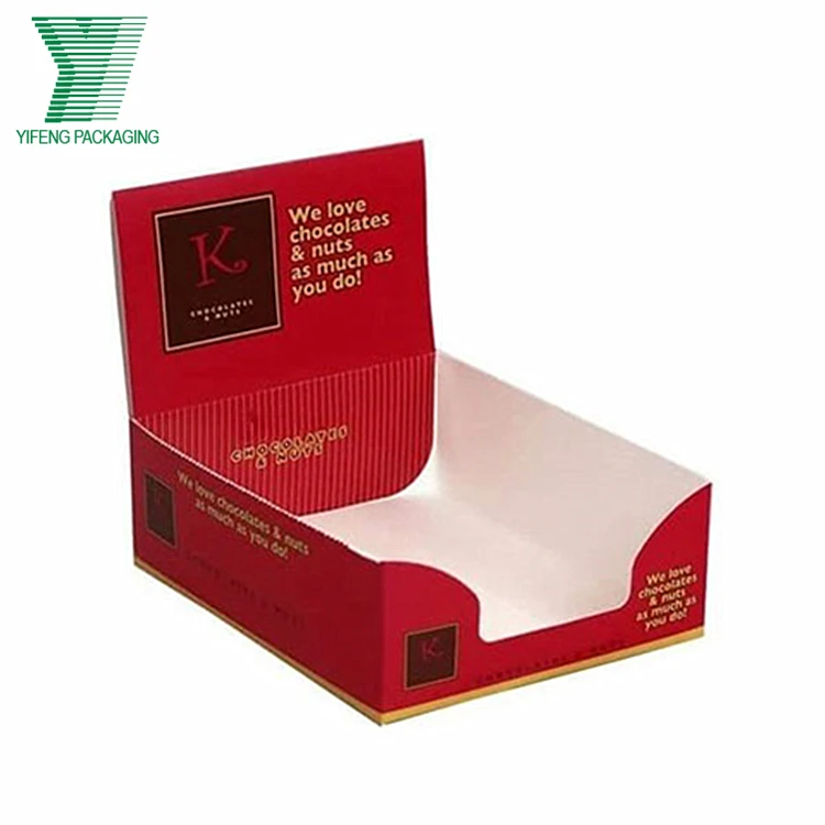 Retail Shop Shelf Ready Tray chocolate Packaging Folding Cardboard Carton Paper Display Box for electronics
