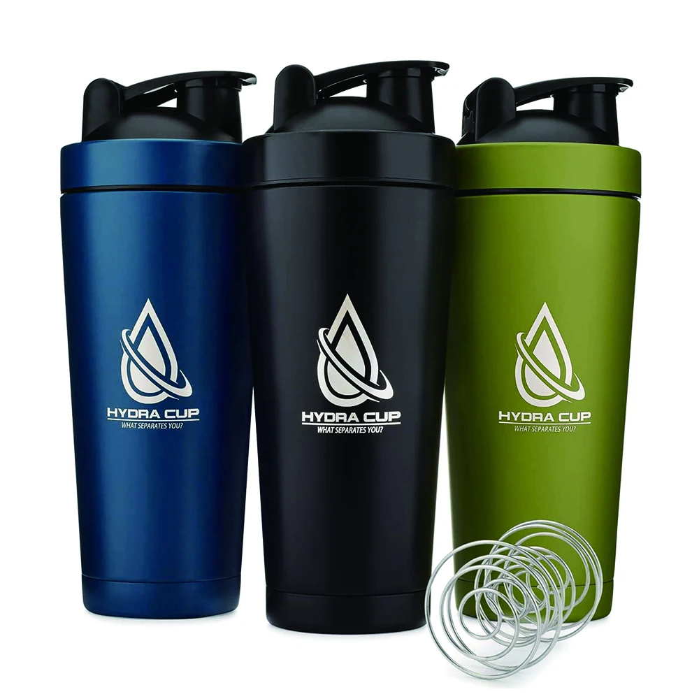 Custom Logo Wholesale Shaker Cup 500ml 750ml Sublimation 304 Stainless Steel Sport Protein Gym Water Shaker Bottle