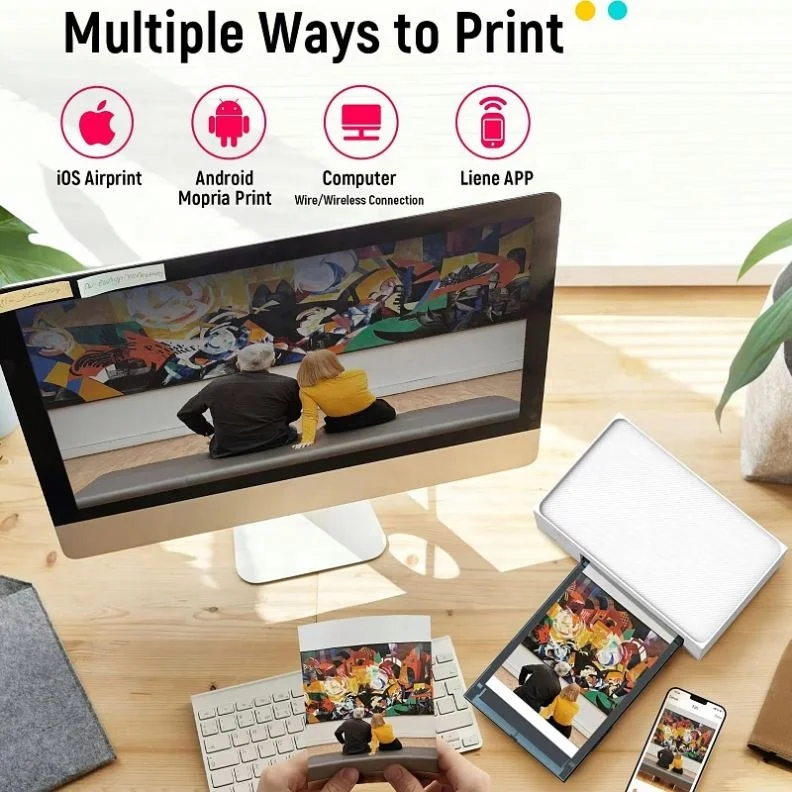 Wireless Photo Printer Compatible With Smartphones And Tablets For On The Go Printing
