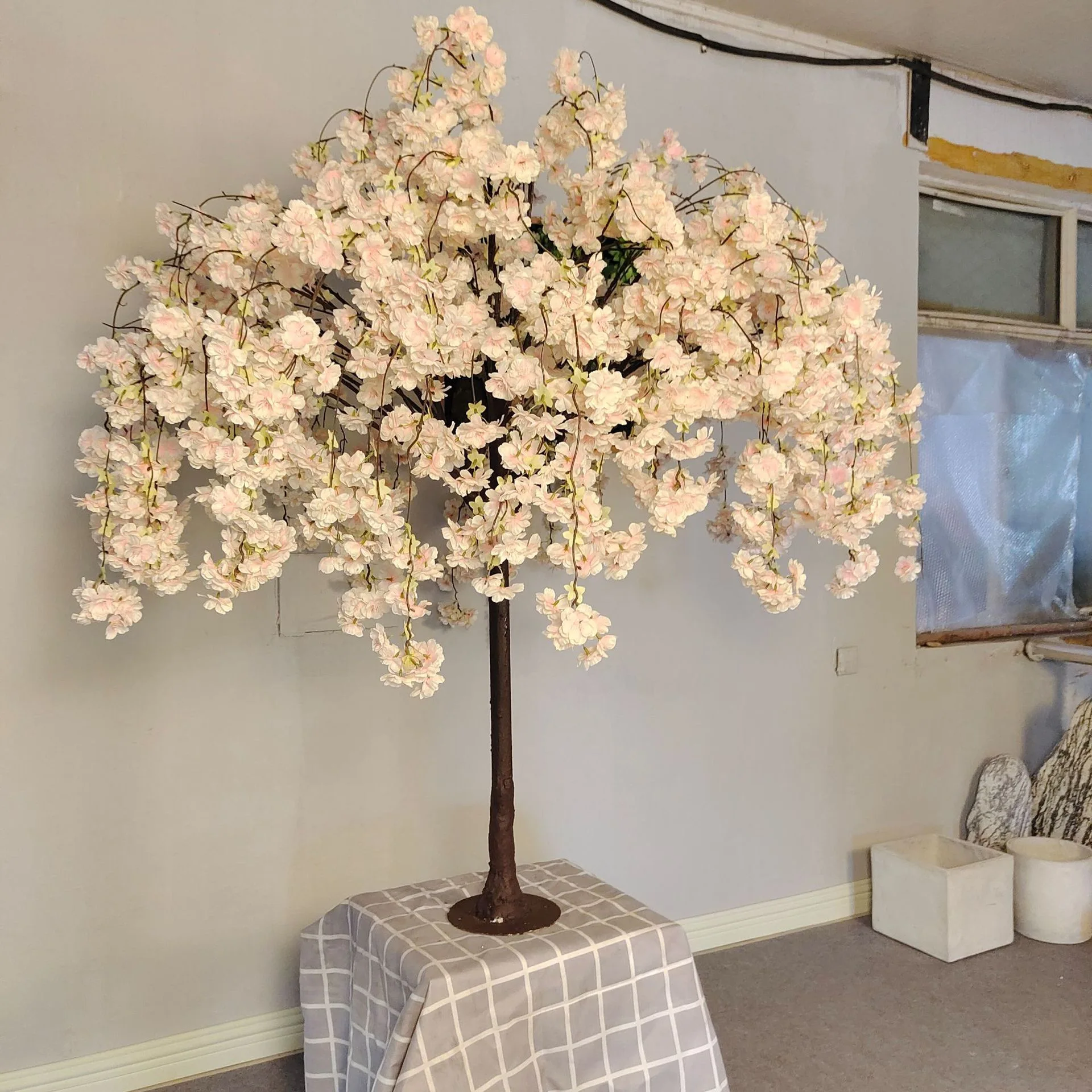 Cherry Blossom TreeDark Green Granland Artificial Flower Silk Flower Arch White Flowers For Arch