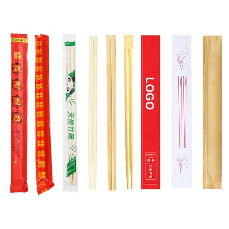 Disposable Bamboo Twins and Tensoge Chopsticks with Full Paper Cover