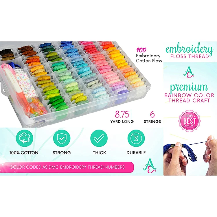 276 Pieces Of Embroidery Floss Cross Stitch Supplies Embroidery String Art Friendship Bracelet String Kit