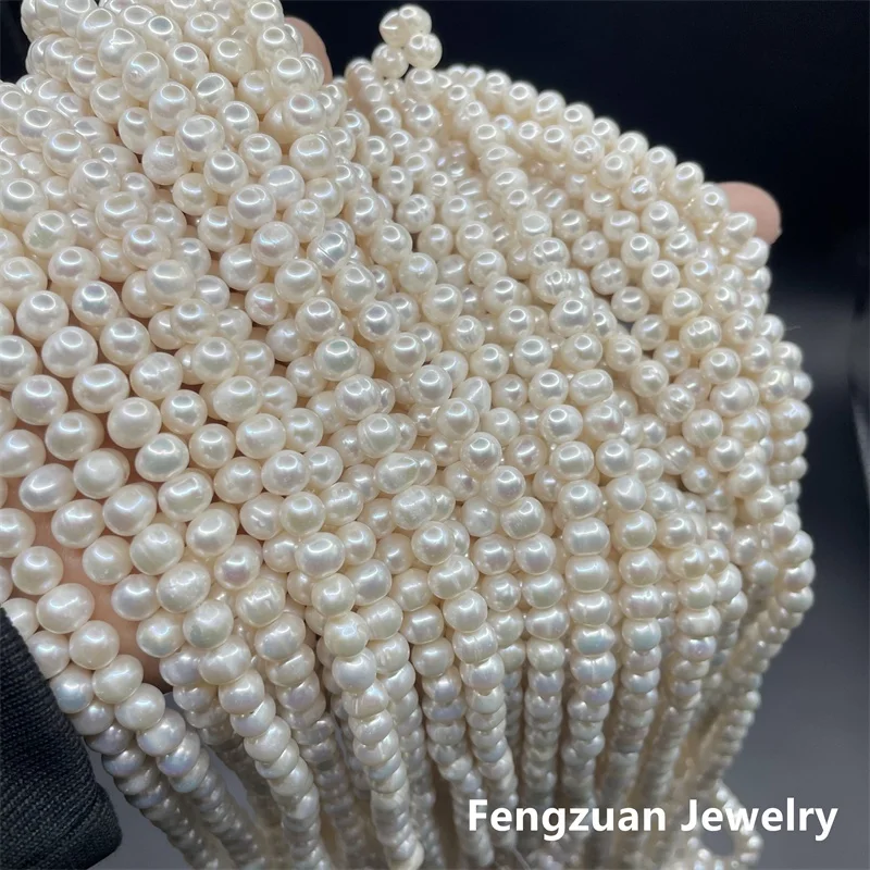 Round Shape White Color Pearl Strand A Grade Natural Freshwater Pearl String For Jewelry Making